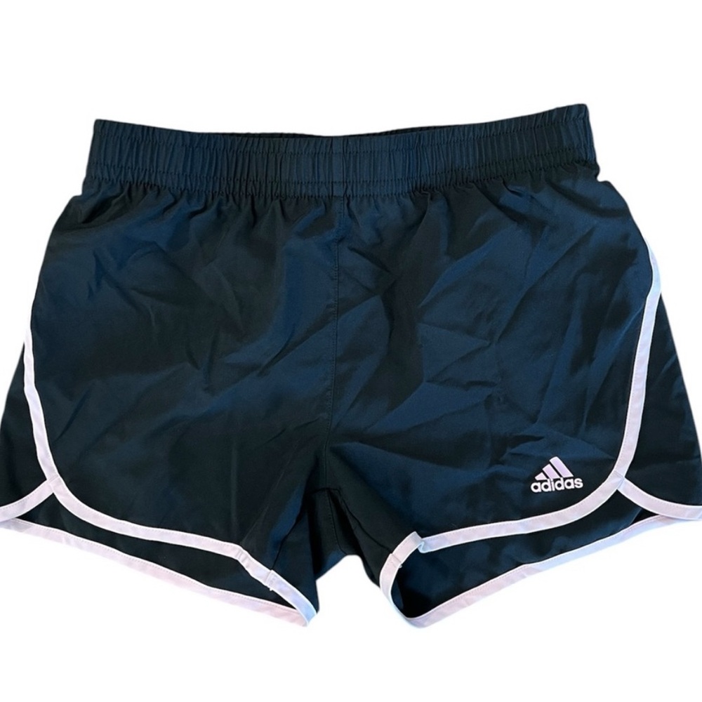 Adidas Girls Black Athletic Shorts with pink Size XL